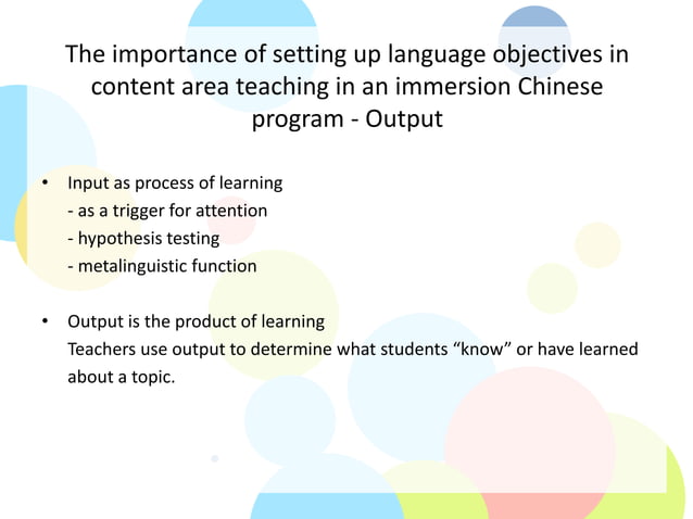 Maximizing Comprehensible Input and Output to Improve Student ...