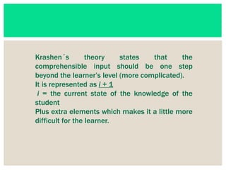 Comprehensible Input Theory 1 Pptx