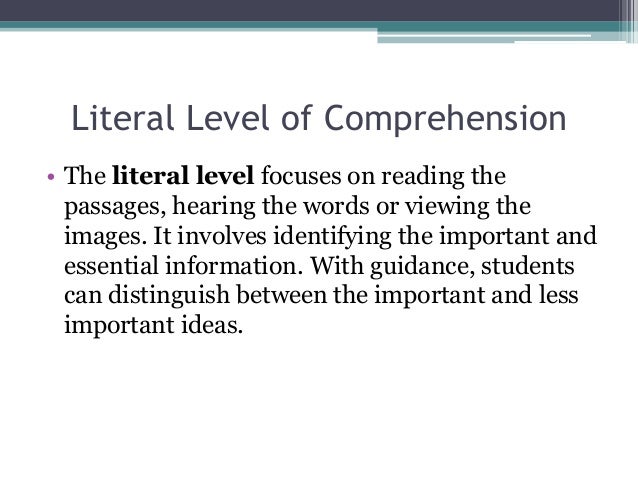 Comprehension comprehension