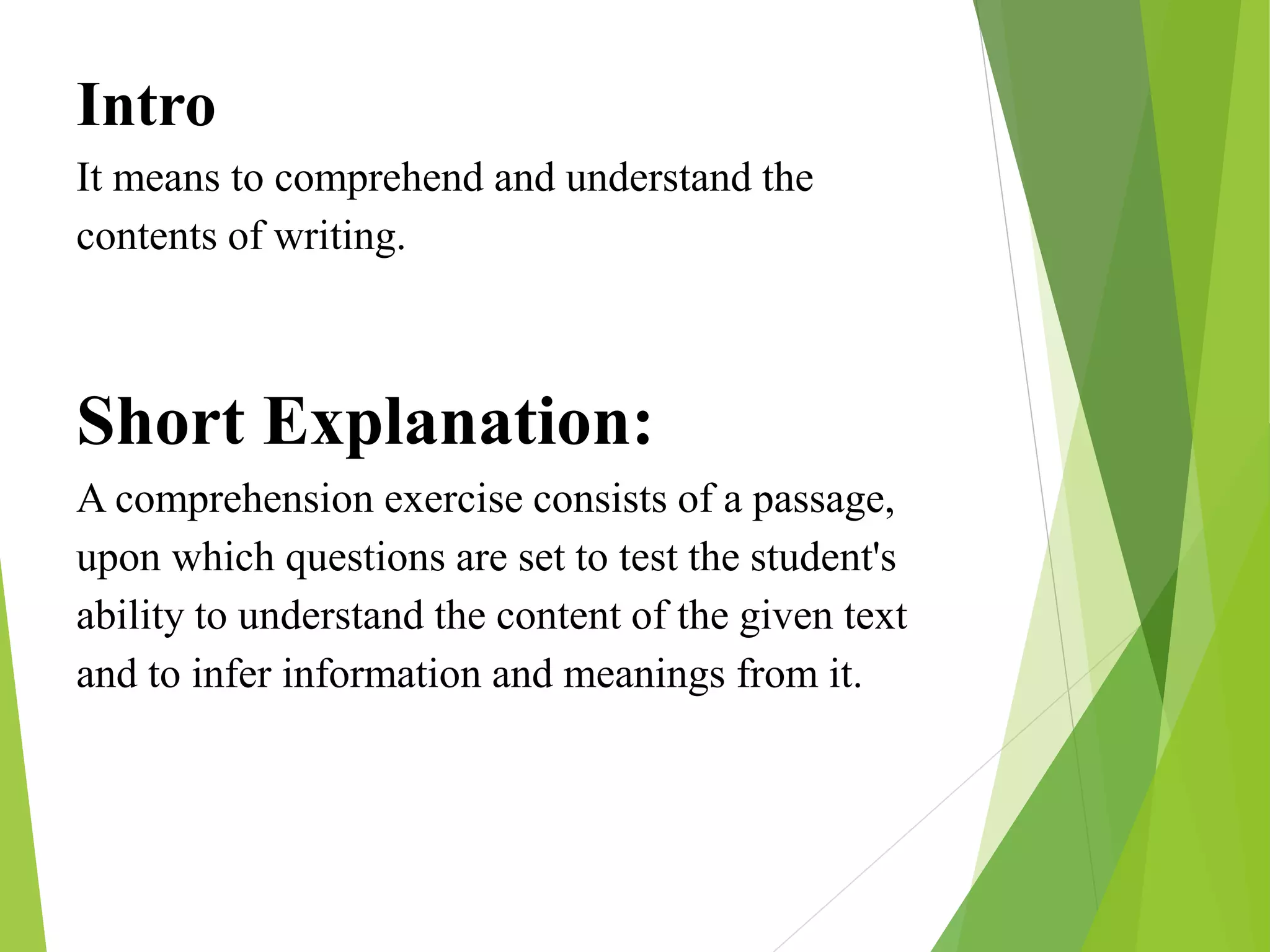 Comprehension | PPTX