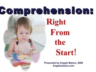 Comprehension:   R ight  F rom  the  S tart! Presented by Angela Maiers, 2009 Angelamaiers.com 