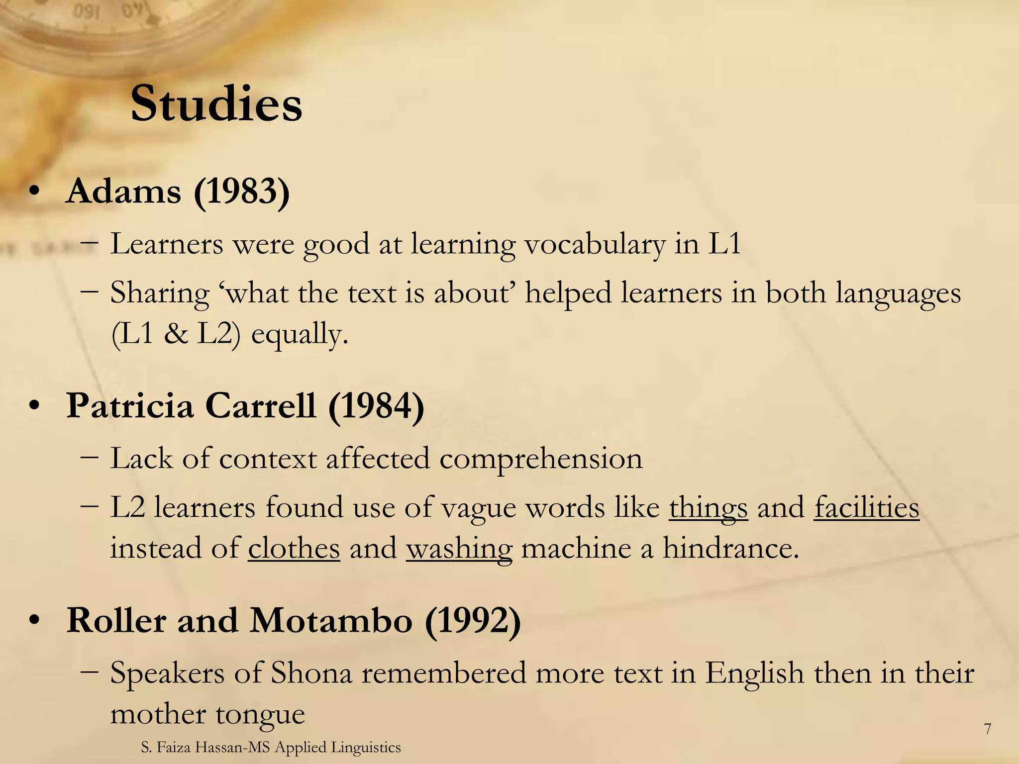 English Language Teaching: Schema and Script Theory (Reading & writing ...