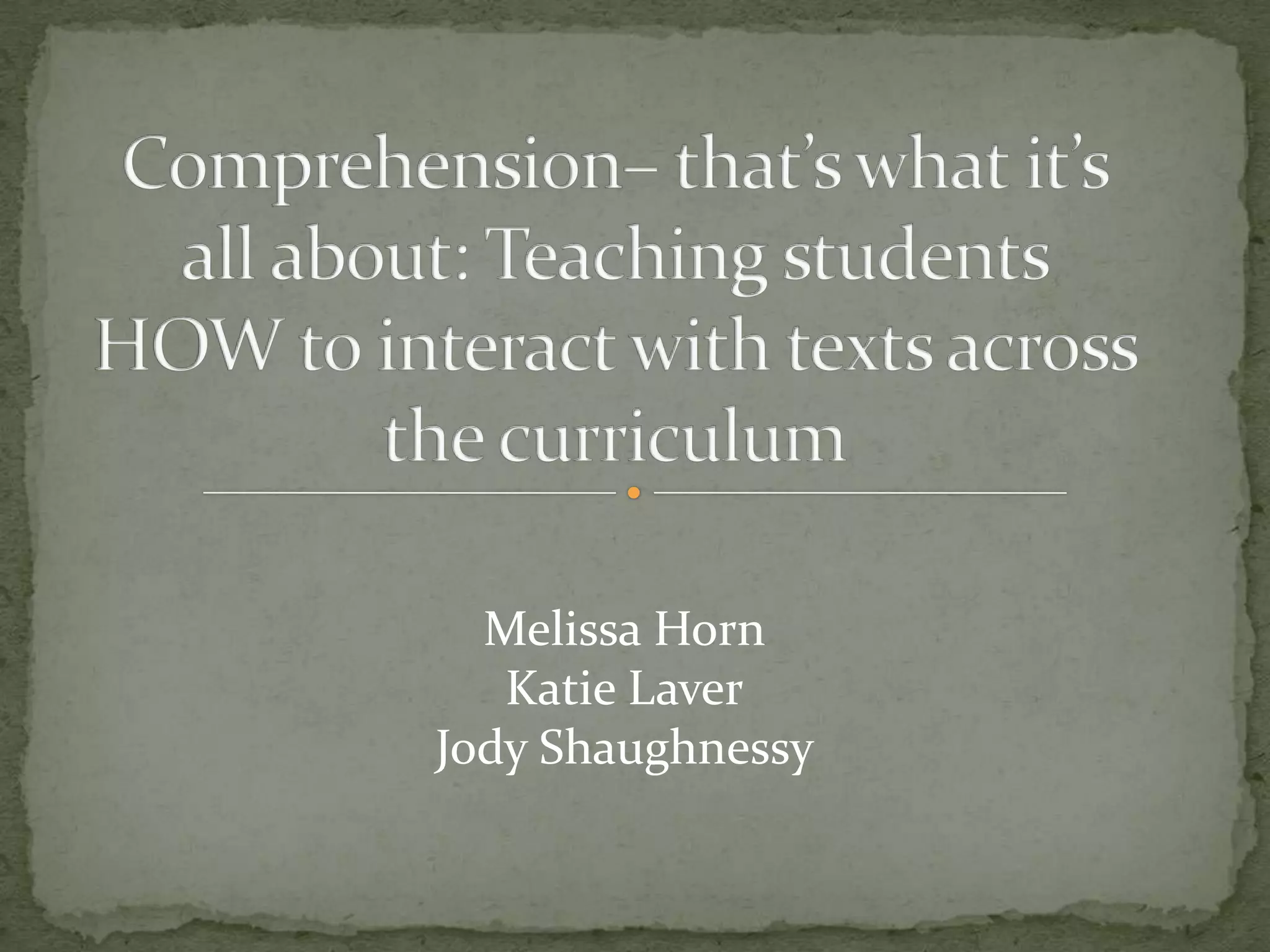 Comprehension powerpoint | PPT