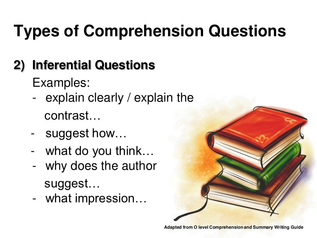 Comprehension question types