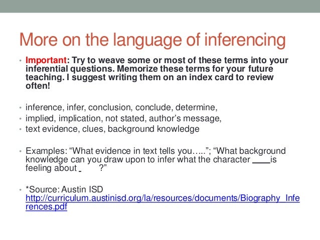 comprehension questions tutorial literal inferential applied