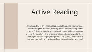 Comprehension Techniques Effective strategies to enhance reading and ...