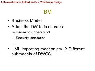 A Comprehensive Method for Data Warehouse Design Slide 27
