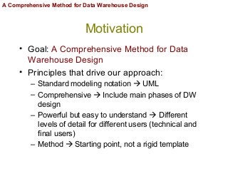 A Comprehensive Method for Data Warehouse Design Slide 6