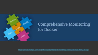 Sumo Logic Confidential
https://www.sumologic.com/2015/06/16/comprehensive-monitoring-for-docker-more-than-just-logs
 
