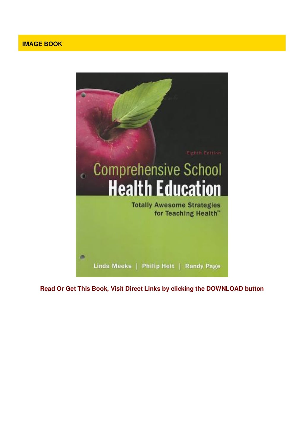 Download Comprehensive School Health Education Totally Awesome