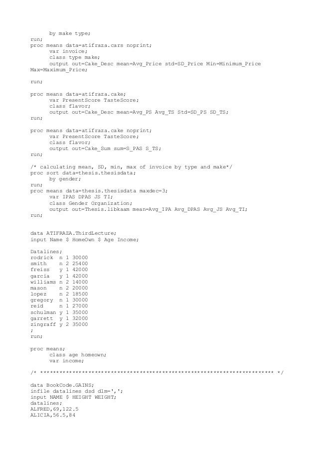 SAS codes and tricks Comprehensive all codess