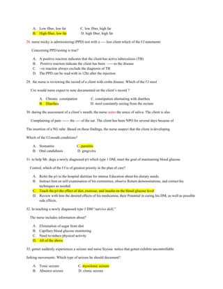 Ppd Reading Note Comprehensive exam for nursing students question | DOCX