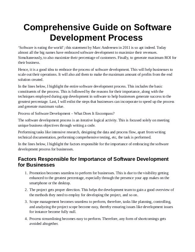 Comprehensive Guide On Software Development Process pdf Comprehensive guide on software development process pdf