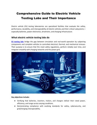 Comprehensive Guide to Electric Vehicle Testing Labs and Their ...