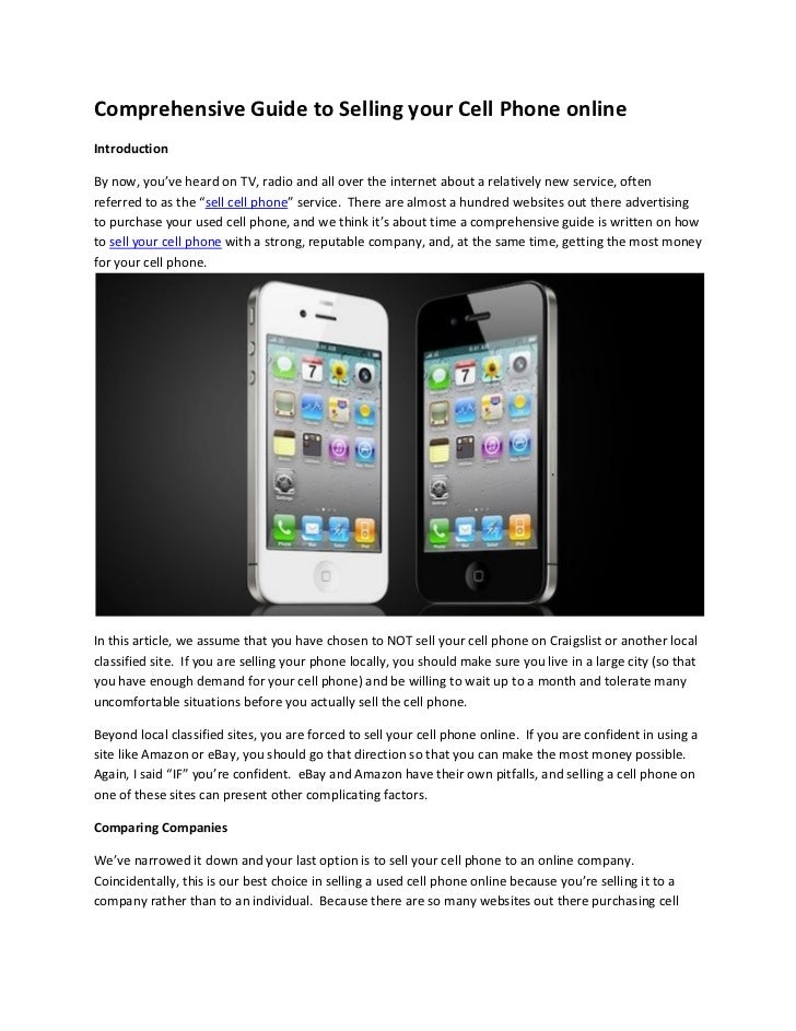 Comprehensive guide to selling your cell phone online