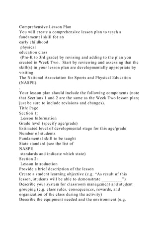 Comprehensive Lesson Planyou Will Create A Comprehensive Lesson Pl Docx Comprehensive Lesson Planyou Will Create A Comprehensive Lesson Pl Docx