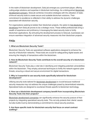 Comprehensive List Of Blockchain Security Tools | PDF