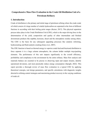 Comprehensive Mass Flow Evaluation in the Crude Oil Distillation Unit ...