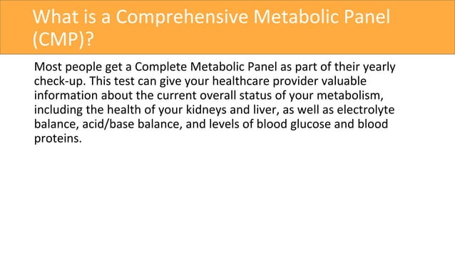 Does Comprehensive Metabolic Panel Include Cholesterol Comprehensive Metabolic panel (CMP) | PPT