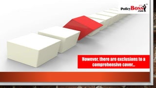 However, there are exclusions to a
comprehensive cover…
 