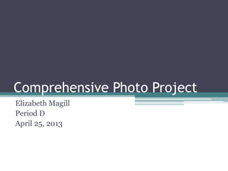 Comprehensive Photo Project
Elizabeth Magill
Period D
April 25, 2013
 