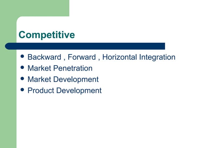 Comprehensive strategy formulation framework
