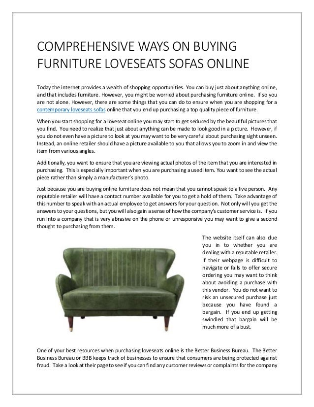 Comprehensive Ways On Buying Furniture Loveseats Sofas Online