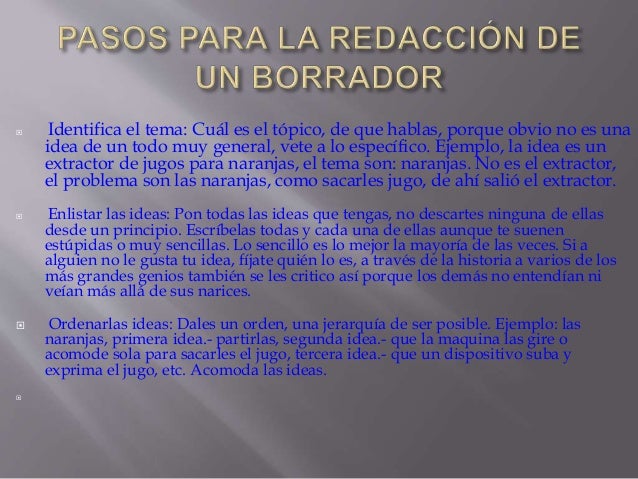 elaboracion de borradores