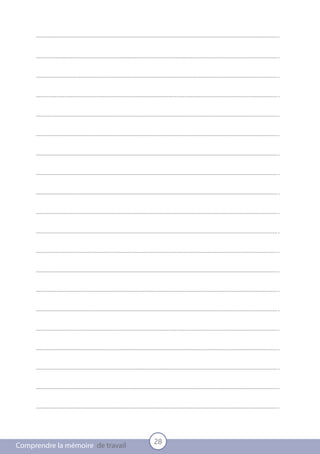 28
Comprendre la mémoire de travail
 