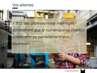 www.15marches.fr
Vos attentes
« 95% des professionnels interrogés
considèrent que le numérique va changer
totalement ou partiellement leur
business»
Roland Berger, étude 2016
 