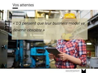 www.15marches.fr
Vos attentes
« 1/3 pensent que leur business model va
devenir obsolète »
Roland Berger, étude 2016
 