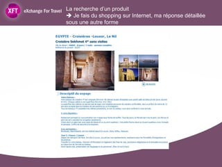 La recherche d’un produit
 Je fais du shopping sur Internet, ma réponse détaillée
sous une autre forme
 