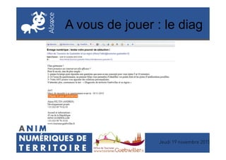 A vous de jouer : le diag
Jeudi 19 novembre 2015
 