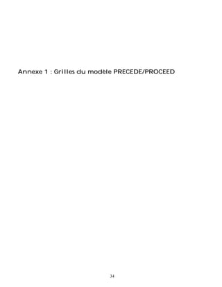 Annexe 1 : Grilles du modèle PRECEDE/PROCEED




                         34
 