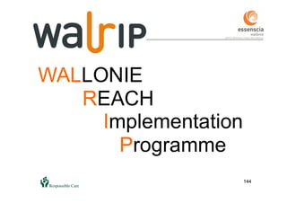 144
WALLONIE
REACH
Implementation
Programme
144
 