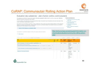 8080
http://echa.europa.eu/web/guest/information-on-
chemicals/evaluation/community-rolling-action-
plan
CoRAP: Communautair Rolling Action Plan
 