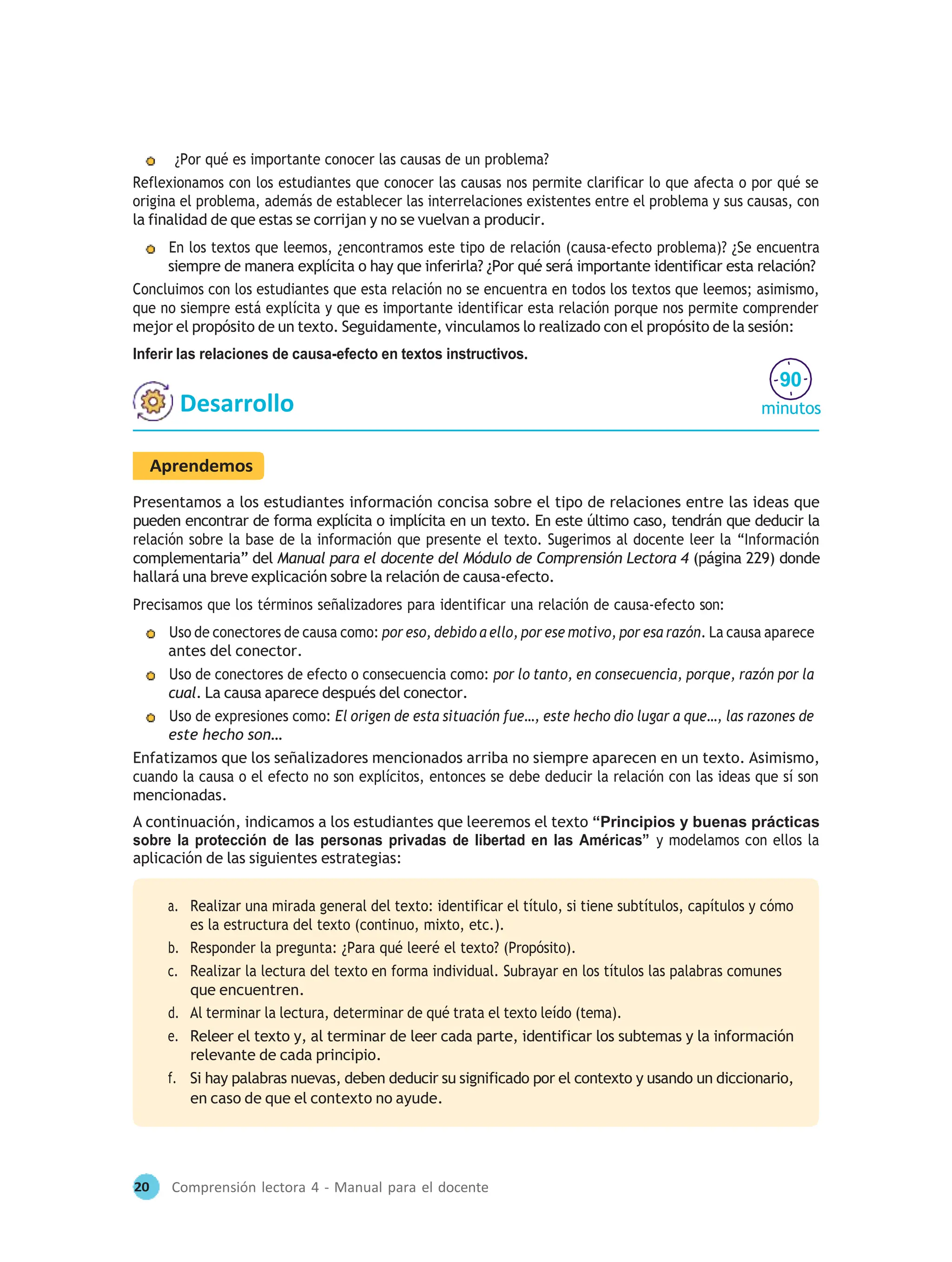 Comprensión lectora 4 manual para el docente de cuarto grado de ...