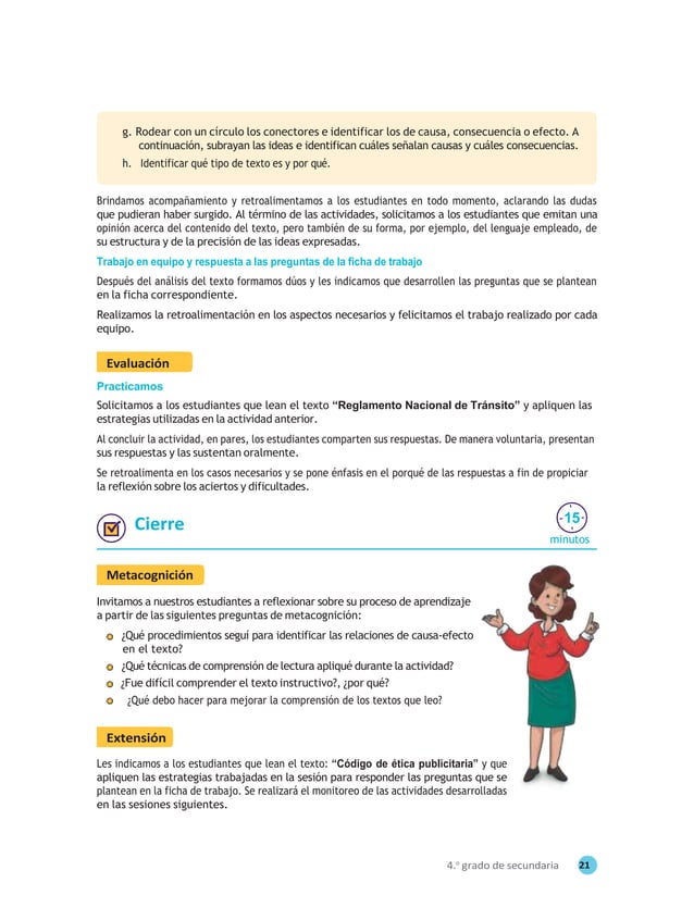 Comprensión lectora 4 manual para el docente de cuarto grado de ...