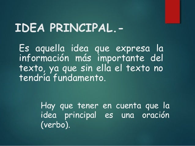 Comprensión Lectora. Ideas Principales y Secundarias