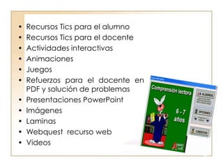Recopilar información: clasificar, estandarizar, comentar, valorar/puntuar (“rating”), etiquetar (“tagging”) y actualizar contenidos digitales existentes. Incorporar el video como formato de comunicación.Otras acciones socio-colaborativas.Usar el trabajo colaborativo para la creación de nuevos recursos de conocimiento.Herramientas