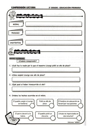 Comprension lectora 2 grado
