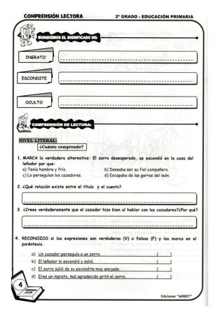 Comprension lectora 2 grado