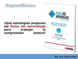 ¿Qué estrategias proponen
las Rutas del Aprendizaje
para trabajar la
comprensión lectora?
 