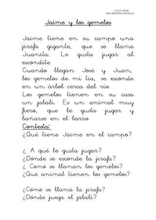 Comprension lectora prime rciclo