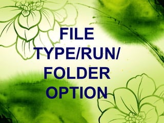 FILE
TYPE/RUN/
FOLDER
OPTION
 