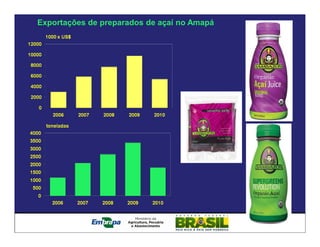 Exportações de preparados de açaí no Amapá
 