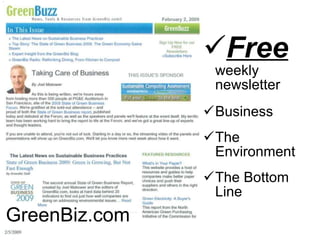 GreenBiz.com Free  weekly  newsletter Business The Environment The Bottom Line 