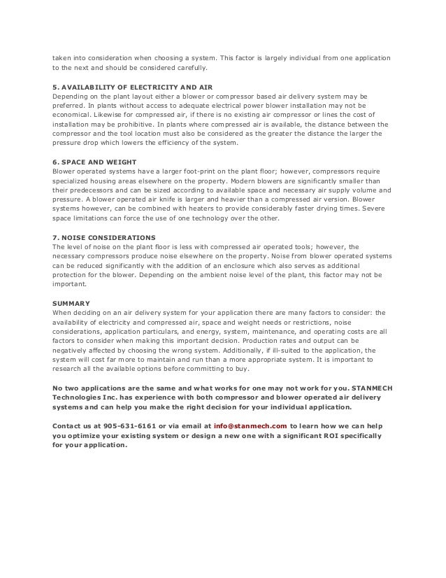 Compressed Air Versus Blower Systems