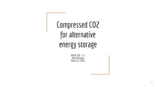 Compressed CO2
for alternative
energy storage
MESH 520 - 5.1
Shai Ehrmann
March 31, 2023
1
 