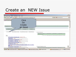 Create an  NEW Issue Click On  Create  an Issue 